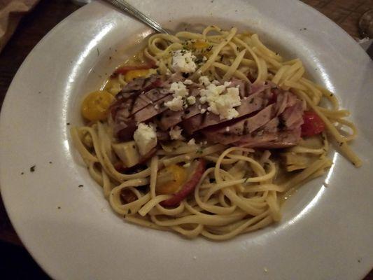 Mediterranean Pasta with Tuna Steak