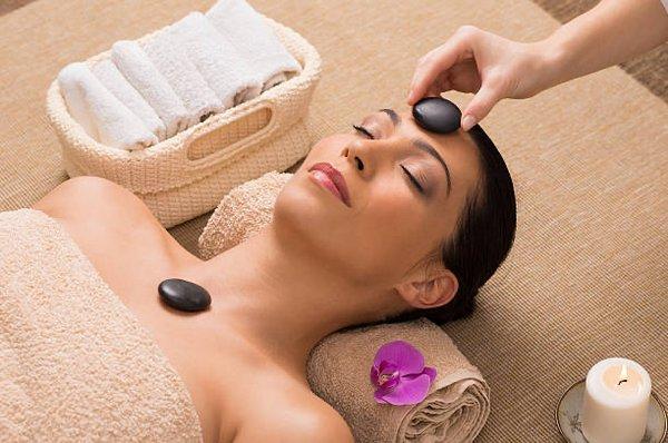 Warm stone massage