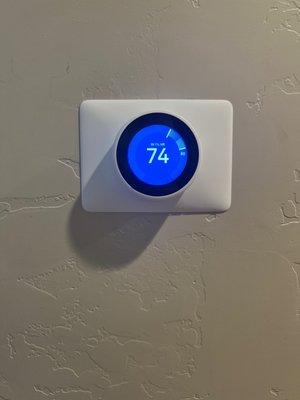 New Nest learning thermostat, recommended by 5 Star.