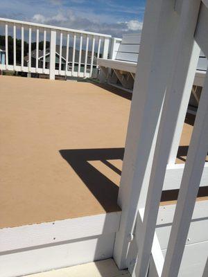 Weather deck that we sprayed with Line-X