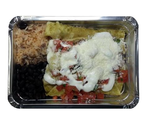 sirloin steak enchiliadas with sour cream, cheese, and pico de gallo for $9.58 after tax....