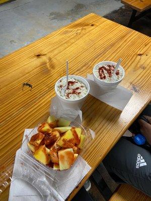 Mango and corn in a cup