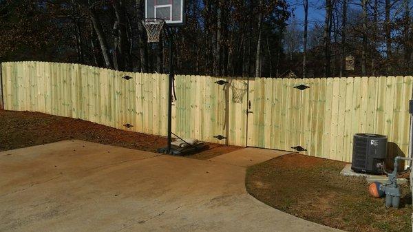 Fence with 10 foot gate and 3 foot gate