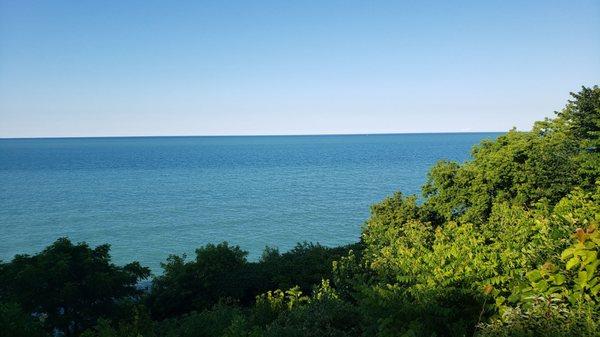 Great Lakes: 21% of world's fresh water. Colors vary daily,  beige to lt. blue, aqua, dark blue. Waves: smooth to rough. Beautiful!