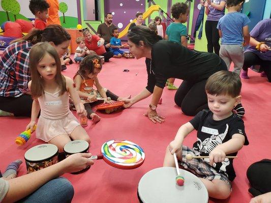 Instrument time, with Ms Hanaa in the background playing along.