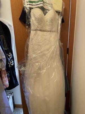 Cleaned wedding gown