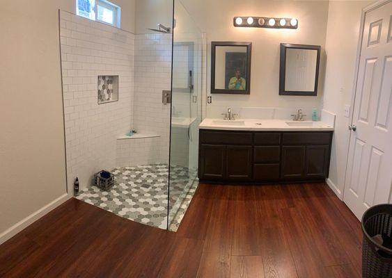 Remodeled primary bathroom.