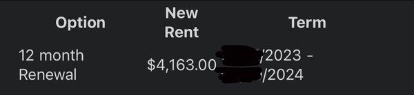 evidence of rent increase. math is done in the review.