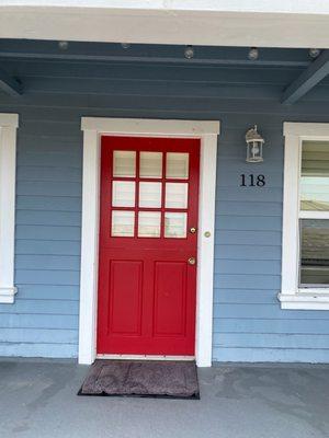 Front door shining bright red again