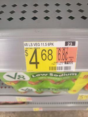 Price on the shelf.