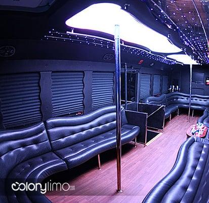 32 Passenger Party Bus with Black Exterior