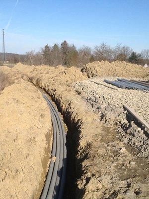 Underground electrical service installation and trenching services provided by Edgar Electric.