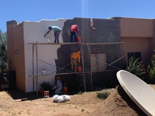 Tonys crew on my re stucco and synthetic cover on on side of my house.