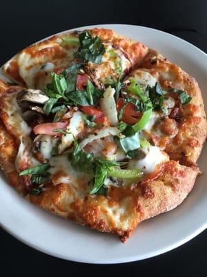 7/27/16. Wednesday. Nooner. Lunch special. Choose a 7 inch pie from a list. This is the Italian. $6.95 w/salad.