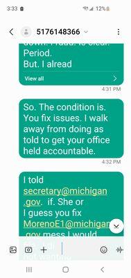 Refiled complaint. Why. Proof of blackmail. I can post MorenoE1@michigan.gov shit to. But. This should suffice