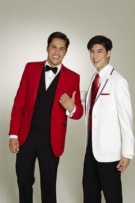 Red and White Notch Tuxedos