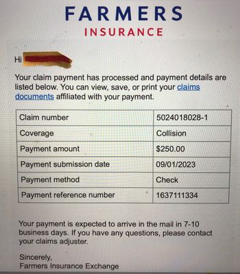 Sebastopol Tow denied all attempts at recovery for nearly 60 days, Farmers got tough & got paid back for the repair bill and my deductible.