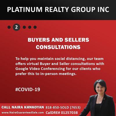 Buyers and Sellers with Real Estate Services. We are Here for You! #Covid19 #StaySafe #PlatinumRealtyGroupINC #realestateservices