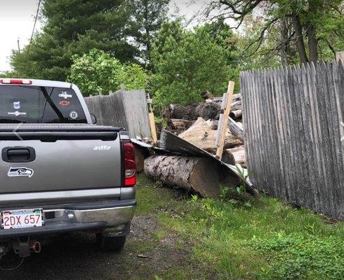 one year later and this landscaping company continues to trash Chapel St. in Pittsfield