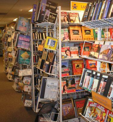 Rows and rows of Audio Books to Rent and Purchase