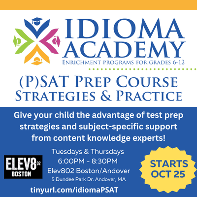 Register by 10/18 for the upcoming SAT Prep course.