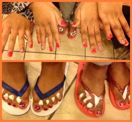 The girls mani and pedi