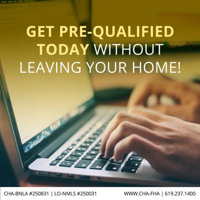 Thinking of buying a home? Take the first step by getting pre-qualified! Visit our website at https://www.cha-fha.com/ for more information.