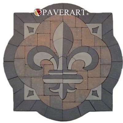 PAVERART Elements Collection Series of Patio Inlays - Acanthus Fleur-De-Lis