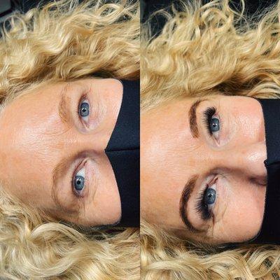 Eyebrow tint & Full-set of volume lash extensions