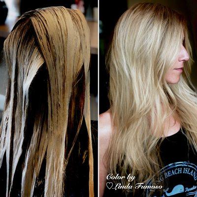 Brilliant Before & After Blonde Balayage!