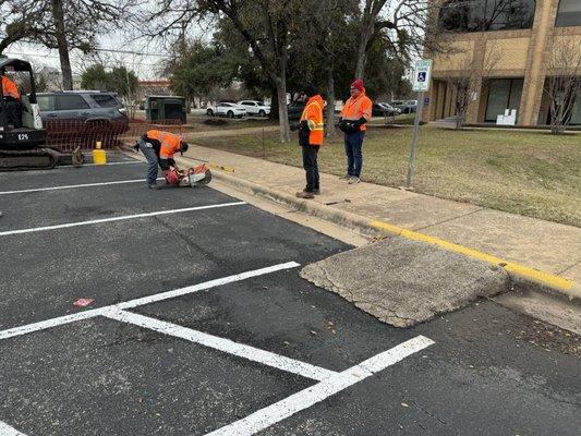 Sidewalk and curb ramp