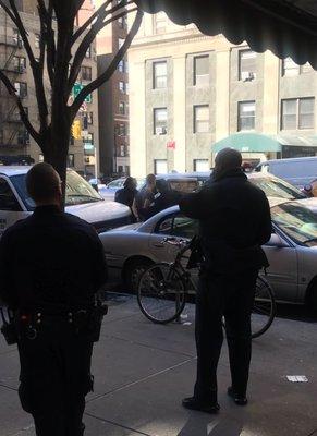 Here's him in handcuffs getting hauled off to jail by the NYPD after being arrested for the assault