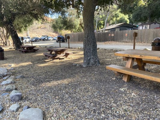 A few picnic tables near the parking area.