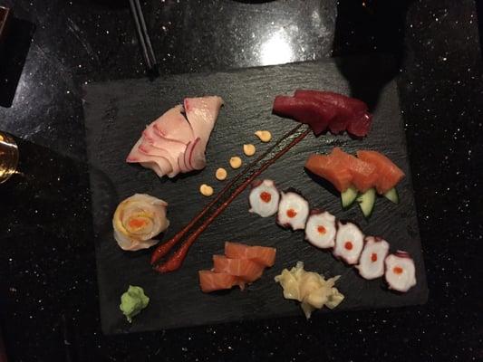 Octopus, salmon, tuna and 2 mores but don't remember the name