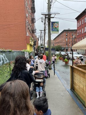 Line outside on the first day