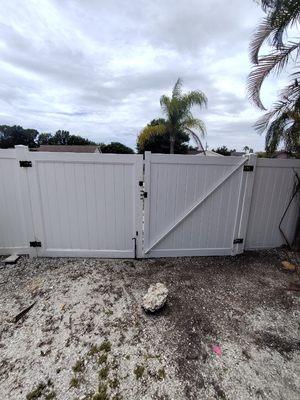 Repaired storm damaged fence