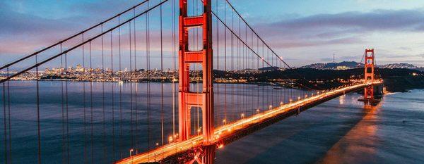 The Beautiful Golden gate Bridge at Night.