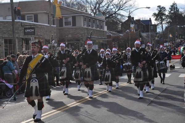 One of the marching Bagpipe groups.