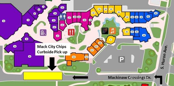 Curbside pickup map for Hand Sanitizer