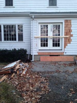 Mess left outside by Scituate Caseworks.