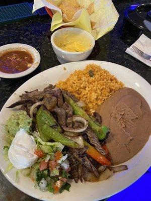 Beef Fajitas Lunch.