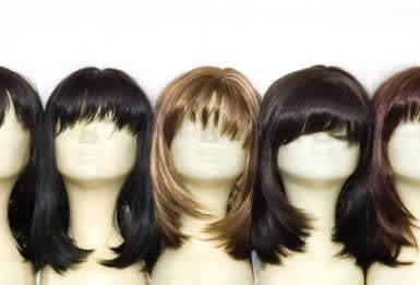 We have a large selection of wigs, both made with real hair and synthetic hair.