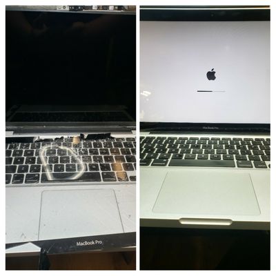 Macbook Frankenstein.  Customer brought in 2 devices and made 1 good mac out of them both.