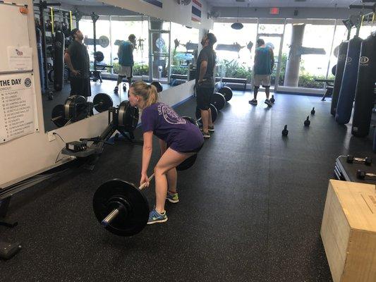 Deadlifts in Bootcamp.