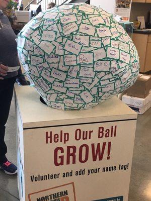 Huge name tag ball from all the volunteers currently!