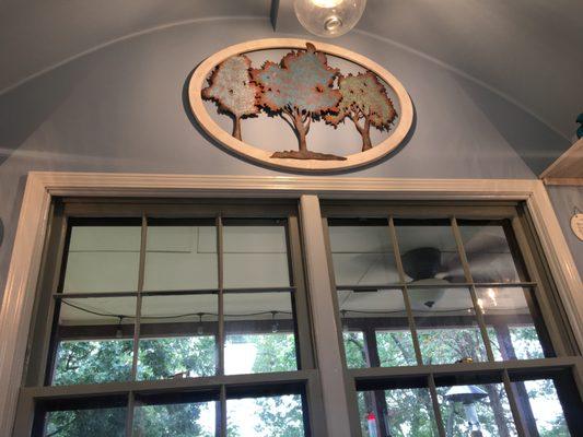 Arched roof in kitchenette.