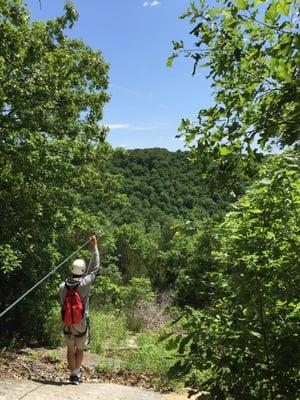 One of the many Zip Lines at Zip Line USA!  The view of the Ozarks was amazing!