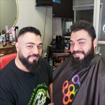 Men haircut and beard trim