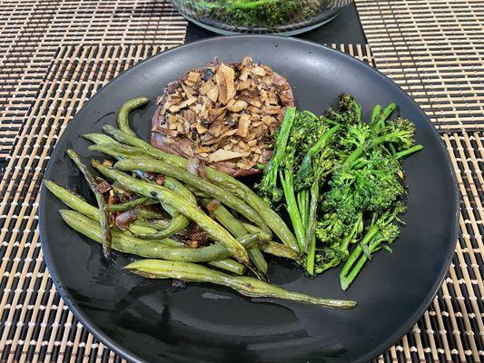 Green beans, onions, and broccoli from the market