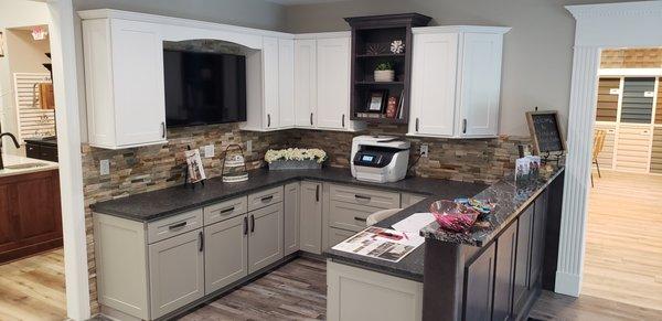 Reception area with Wolf Classic Cabinetry.